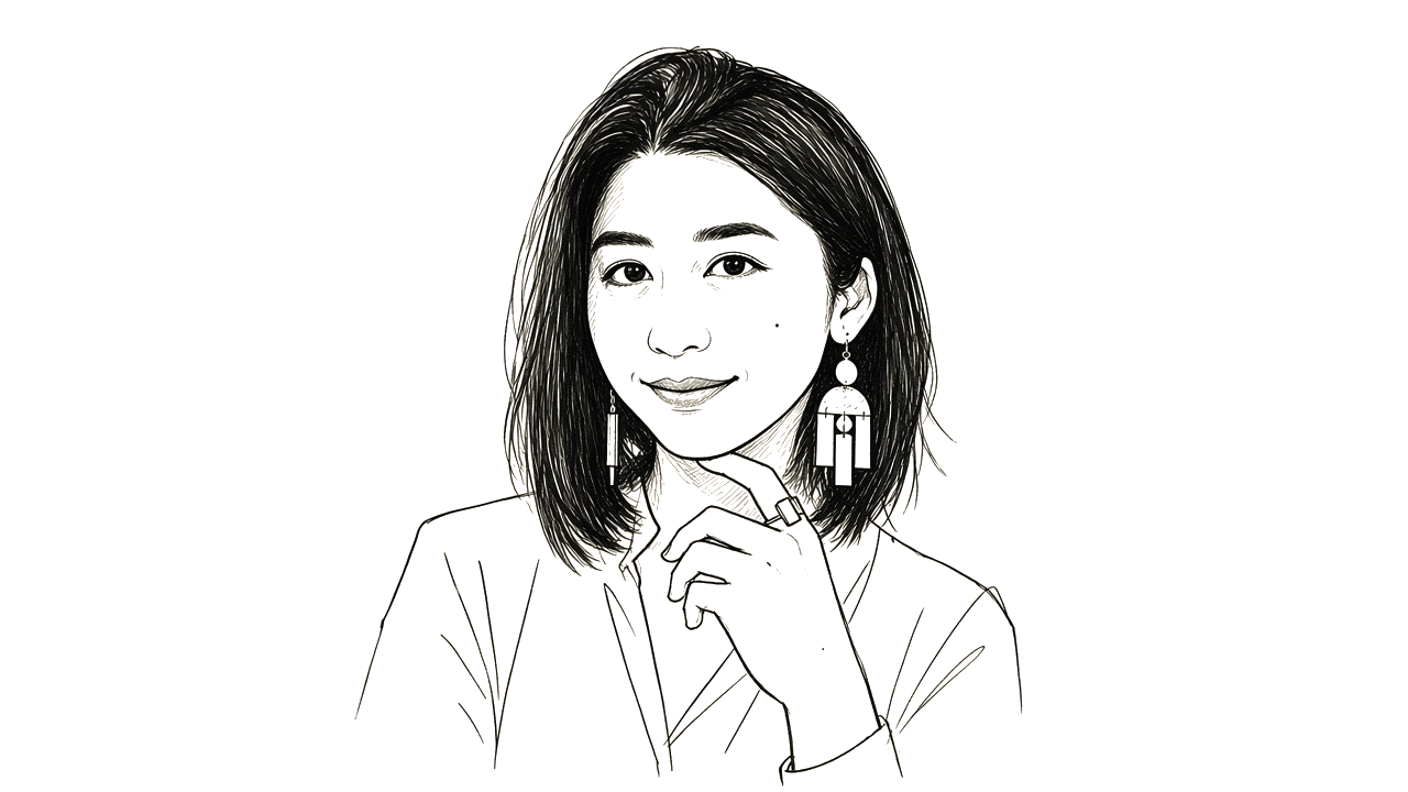 Ink sketch portrait of Jessica